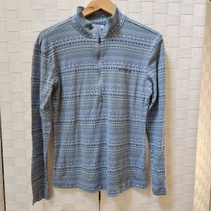 Columbia Blue Drifting Snow Half Zip Pull Over Women's Large